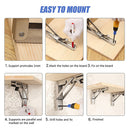 2x 10" Stainless Steel Folding Table Bracket Shelf Bench 50kg Load Heavy Duty-10