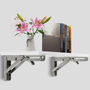 2x 20" Stainless Steel Folding Table Bracket Shelf Bench 50kg Load Heavy Duty-7