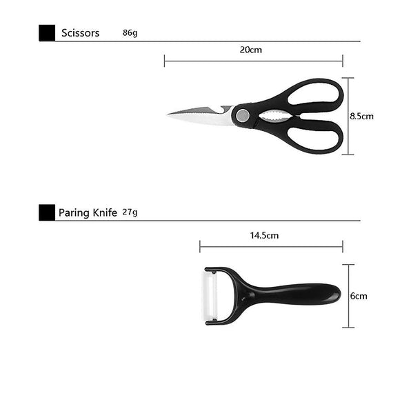 Kitchen 17 Piece Knife Set with Block and Sharpener Chef Knives