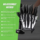 Kitchen 17 Pc Knife Set w/ Block & Sharpener Chef Bread Steak Knives-10