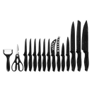 Kitchen 17 Pc Knife Set w/ Block & Sharpener Chef Bread Steak Knives-7