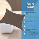 Rectangle Sun Shade Sail Fabric Garden Patio Pool Awning Canopy Cover Coffee-8