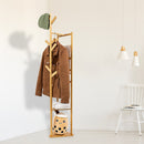 Clothes Coat Rack Garment Stand Shelf Wooden Tree Hanger Bag Hat Hook Holder-2