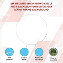 2M Wedding Hoop Round Circle Arch Backdrop Flower Display Stand Frame Background-3