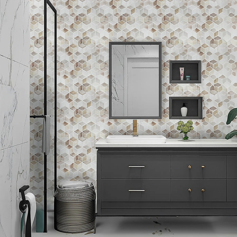 Tiles 3D Peel and Stick Wall Tile Shell Mosaic 10 Sheets
