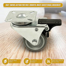 4 x 2" Heavy Duty Swivel Double Wide Castor Wheels Trolley 50mm Furniture Rubber With Brake-11