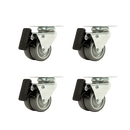 4 x 2" Heavy Duty Swivel Double Wide Castor Wheels Trolley 50mm Furniture Rubber With Brake-6