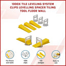 1000x Tile Leveling System Clips Levelling Spacer Tiling Tool Floor Wall-3