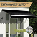 Outdoor Folding Arm Awning Retractable Sunshade Canopy Black 4.0m x 2.5m-8