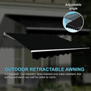 Outdoor Folding Arm Awning Retractable Sunshade Canopy Black 4.0m x 2.5m-7