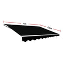Outdoor Folding Arm Awning Retractable Sunshade Canopy Black 4.0m x 2.5m-12