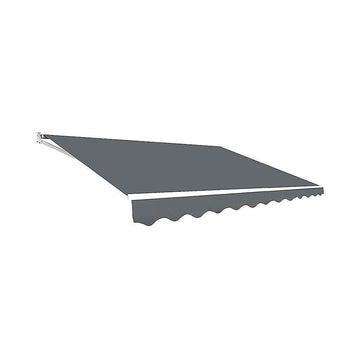 Outdoor Folding Arm Awning Retractable Sunshade Canopy Grey 4.0m x 3.0m