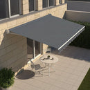 Outdoor Folding Arm Awning Retractable Sunshade Canopy Grey 4.0m x 3.0m-2