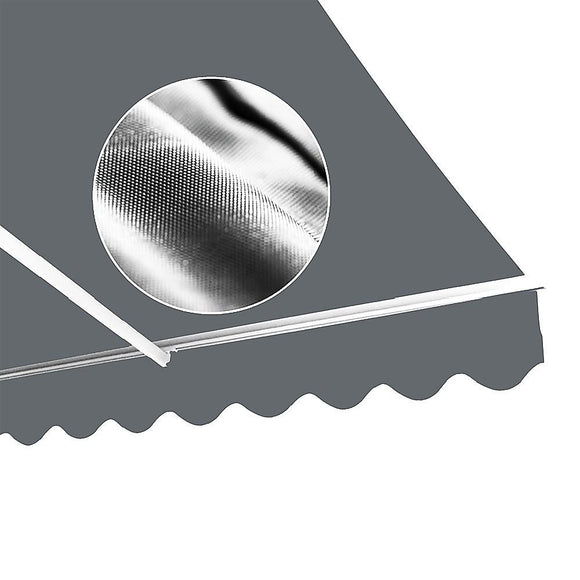 Outdoor Folding Arm Awning Retractable Sunshade Canopy Grey 4.0m x 3.0m
