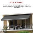 Outdoor Folding Arm Awning Retractable Sunshade Canopy Grey 4.0m x 3.0m-11