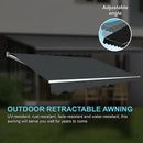 Outdoor Folding Arm Awning Retractable Sunshade Canopy Grey 5.0m x 3.0m-7