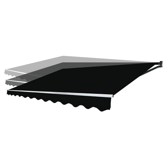 Outdoor Folding Arm Awning Retractable Sunshade Canopy Black 5.0m x 3.0m