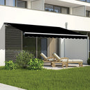 Outdoor Folding Arm Awning Retractable Sunshade Canopy Black 5.0m x 3.0m-2