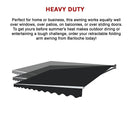 Outdoor Folding Arm Awning Retractable Sunshade Canopy Black 5.0m x 3.0m-11