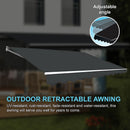 Motorised Outdoor Folding Arm Awning Retractable Sunshade Canopy Grey 4.0m x 3.0m-7