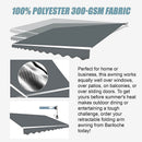 Motorised Outdoor Folding Arm Awning Retractable Sunshade Canopy Grey 5.0m x 2.5m-9