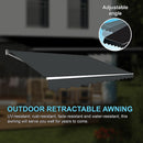 Motorised Outdoor Folding Arm Awning Retractable Sunshade Canopy Grey 5.0m x 2.5m-6