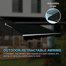 Motorised Outdoor Folding Arm Awning Retractable Sunshade Canopy Black 5.0m x 3.0m-8