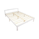 Double Wooden Bed Frame Home Furniture White-1
