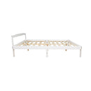 Double Wooden Bed Frame Home Furniture White-5