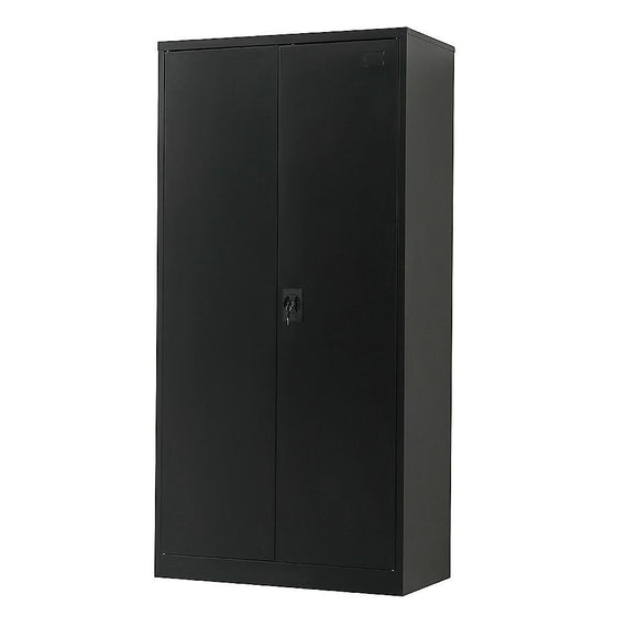 Two-Door Metal Cabinet Shelf Storage for Home Office Gym