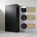 Two-Door Metal Cabinet Shelf Storage for Home Office Gym-8