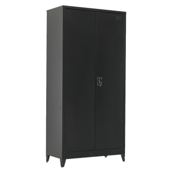 Two-Door Metal Cabinet Shelf Storage for Home Office Gym