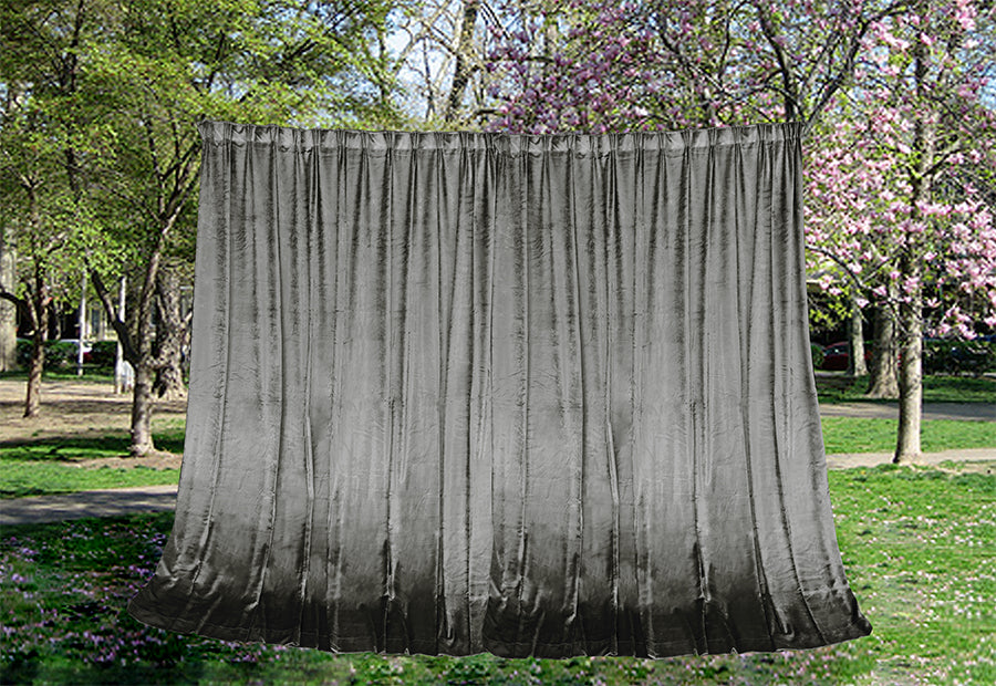 Large Thick Velvet Curtains Warp Knitted Velvet 540x270cm+Hooks Pinch Pleat Grey - 0