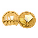 Minnie Bamboo Cheese Charcuterie Board and Knife Set 5 piece Round 22cm Free Delivery-2