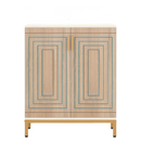 NNETMLT 5-Tier Shoe Cabinet with Geometric Pattern Doors-White/Natural-1