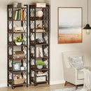 NNETMLT 78.7 Inch Extra Tall 7 Tier Skinny Bookcase, Rustic Brown-5