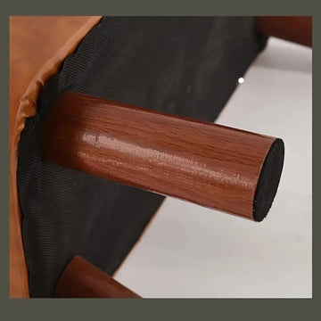 NNETM Elegant Hardwood Entryway Faux Leather Bench - 0