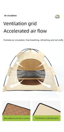 Outdoor Cat House,Pet Tent -Windproof and Dustproof Shelter for Small Pets, Pink, Size: M  40*40*37cm-3