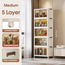 Stackable Storage Boxes with Transparent Doors - Modular Organizer for Home & Pantry 55*32*152cm (5 layer )-1