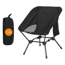 Black Portable Lightweight Folding Beach Chair - Compact Fishing Chair with Square Legs for Outdoor Use-1