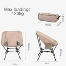 Beige Portable Lightweight Folding Beach Chair - Compact Fishing Chair with Square Legs for Outdoor Use-5