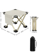 23*28cm White Outdoor Folding Stool - Lightweight Portable Picnic Chair, Fishing Chair, Camping Seat, and Collapsible Bench for Outdoor Activities-1