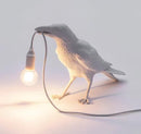White Bird Standing Shape Nordic Resin Bird Wall Lamp - Creative Animal Bedside Decorative USB Night Light, Stylish Bird Perched Lamp for Bedroom and Living Room-1