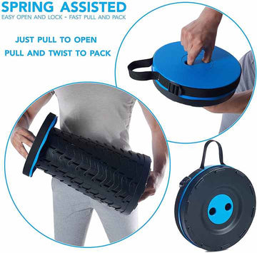 Black Portable Outdoor Telescopic Folding Stool with 100 Weight-Bearing Buckles, Lightweight and Compact Design, Perfect for Fishing, Camping, and Travel - 0