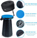 Orange Portable Outdoor Telescopic Folding Stool with 100 Weight-Bearing Buckles, Lightweight and Compact Design, Perfect for Fishing, Camping, and Travel-4