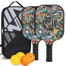 Pickleball Paddle Set with 4 Fiberglass Paddles, 8 Outdoor Balls and 2 Carry Bags - Honeycomb Core, Lightweight Design, Comfort Grip, Family and Beginner Friendly Game Set-2