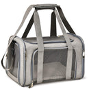 Grey Portable Pet Travel Carrier Bag - Foldable, Durable, and Comfortable for Small Dogs & Cats 40cmx25cmx25cm-1