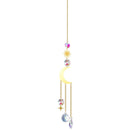 (Style 4) 4 pcs Crystal Wind Chimes-Sun Catcher Star Moon Dream Catcher for Window 32cm-1