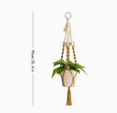 2 pcs Handwoven Plant Hanger-Cotton Rope Hanging Planter with Wooden Rings-1