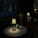 Beige Elegant Pleated Fabric Table Lamp - 3-Color LED, USB Rechargeable, Touch Dimming-6